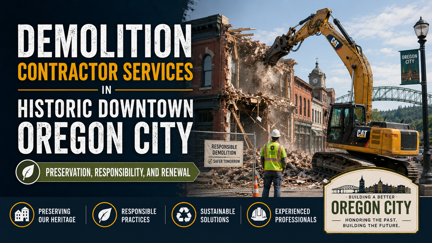 Demolition Contractor Services in Historic Downtown Oregon City: Preservation, Responsibility, and Renewal